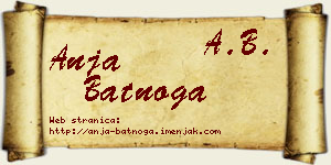 Anja Batnoga vizit kartica